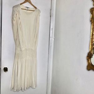 Chloe • Hand Embroidered Gathered Waist in Ecru